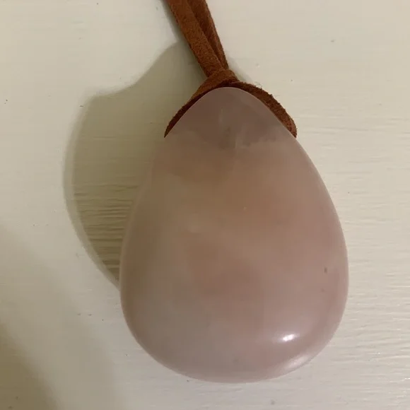 💎Rose Quartz & Cowhide Leather
Necklace & Bracelet Set💎 - Picture 4 of 4